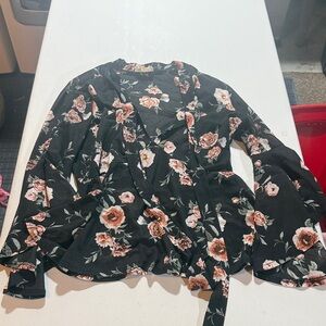 Elegant Black Floral Blouse